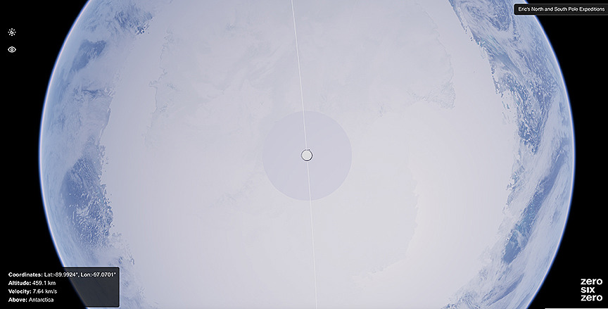 earth above South pole